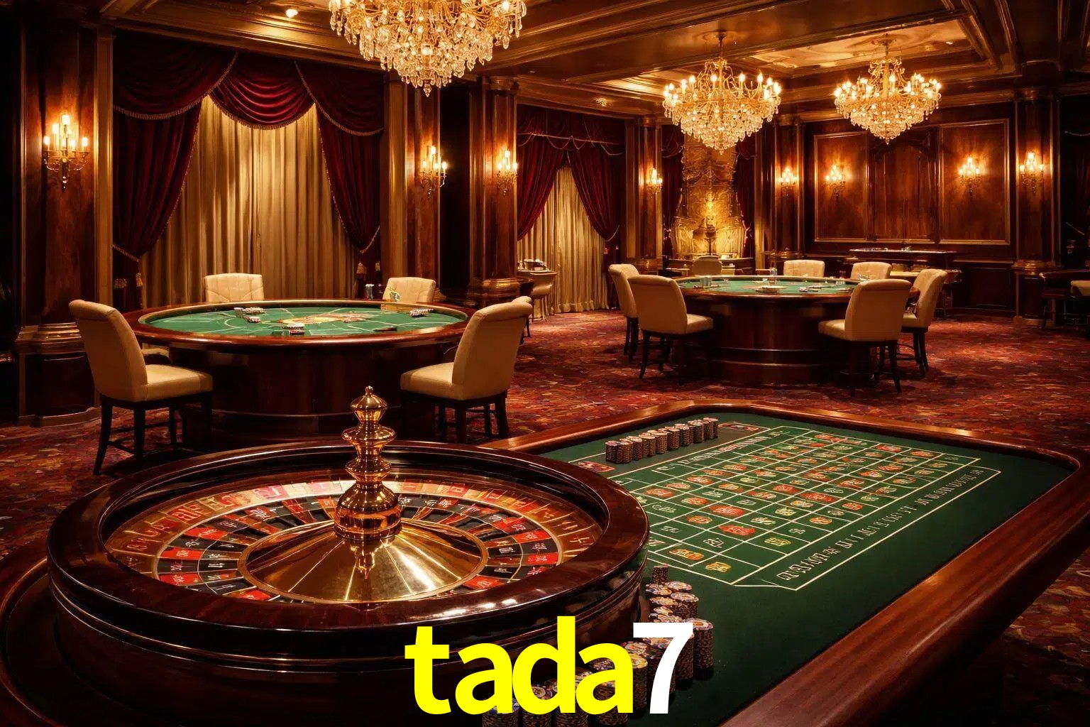 Una escena premium de mesa de casino en vivo con cartas, elementos de ruleta y un ambiente pulido de estudio de transmisión.